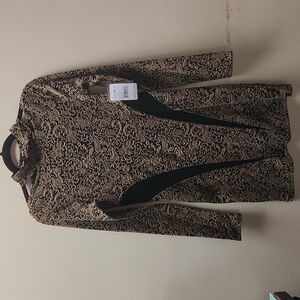 Free People, NWT Paisley Black and Taupe Dress, Size S